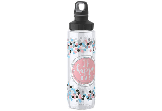Trinkflasche Tritan Screw Happy Day 0,7l transparent