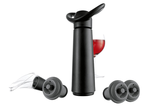Weinpumpe mit 3 Stopfen und 1 Ausgießer