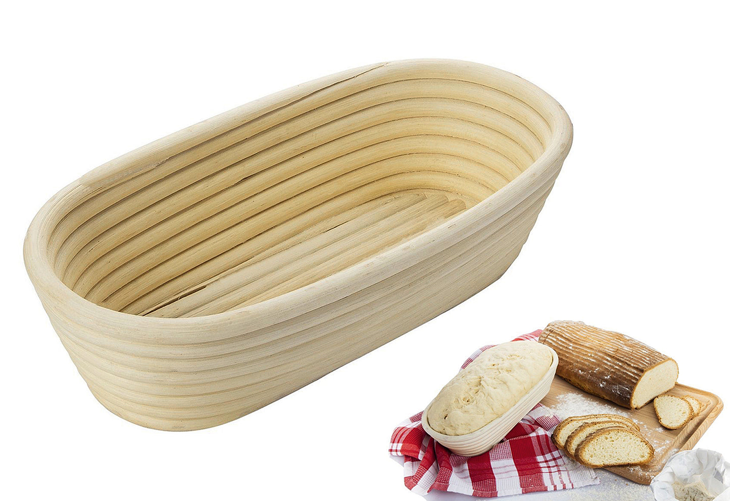 Brot-Gärkörbchen oval 27,5x14x7cm