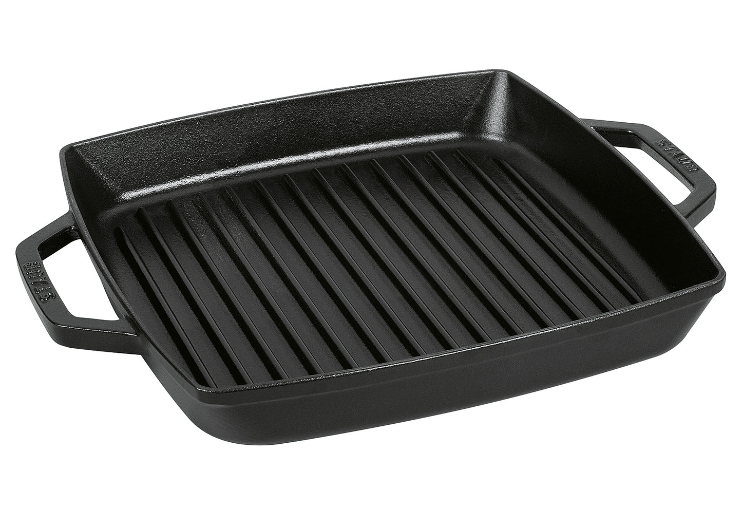 Grillpfanne mit 2 Griffen Gusseisen 28x28cm schwarz
