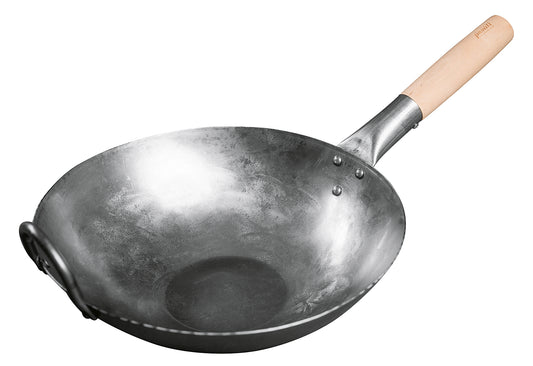 Wok flach Karbonstahl Original Ø30cm