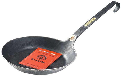 Bratpfanne freiform-warmgeschmiedet mit flachem Hakenstiel Ø24cm schwarz