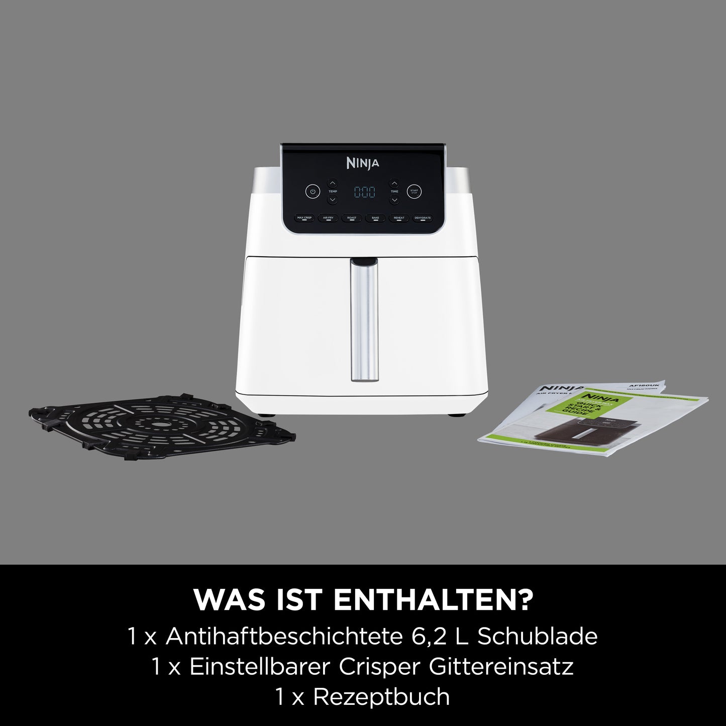 Ninja AF180EUWH Max Pro Heißluftfritteuse 6,2 L