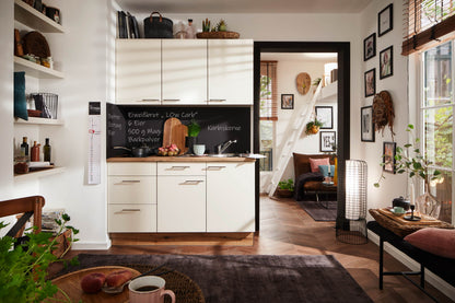 Küchenzeile 150 cm, Schränke in Magnolienweiß Hochglanz - Ruder Home GmbH
