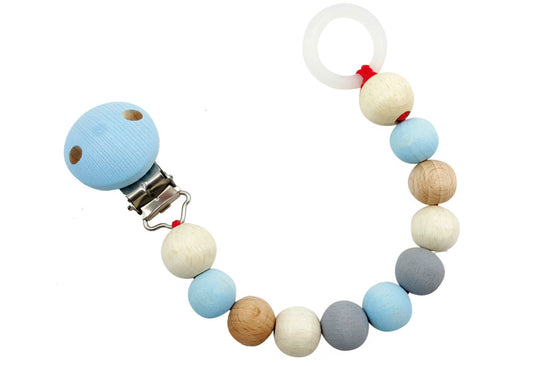 Schnullerkette nature blue