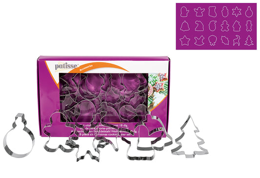 Aussstechformen Set Weihnachten 18teilig Edelstahl