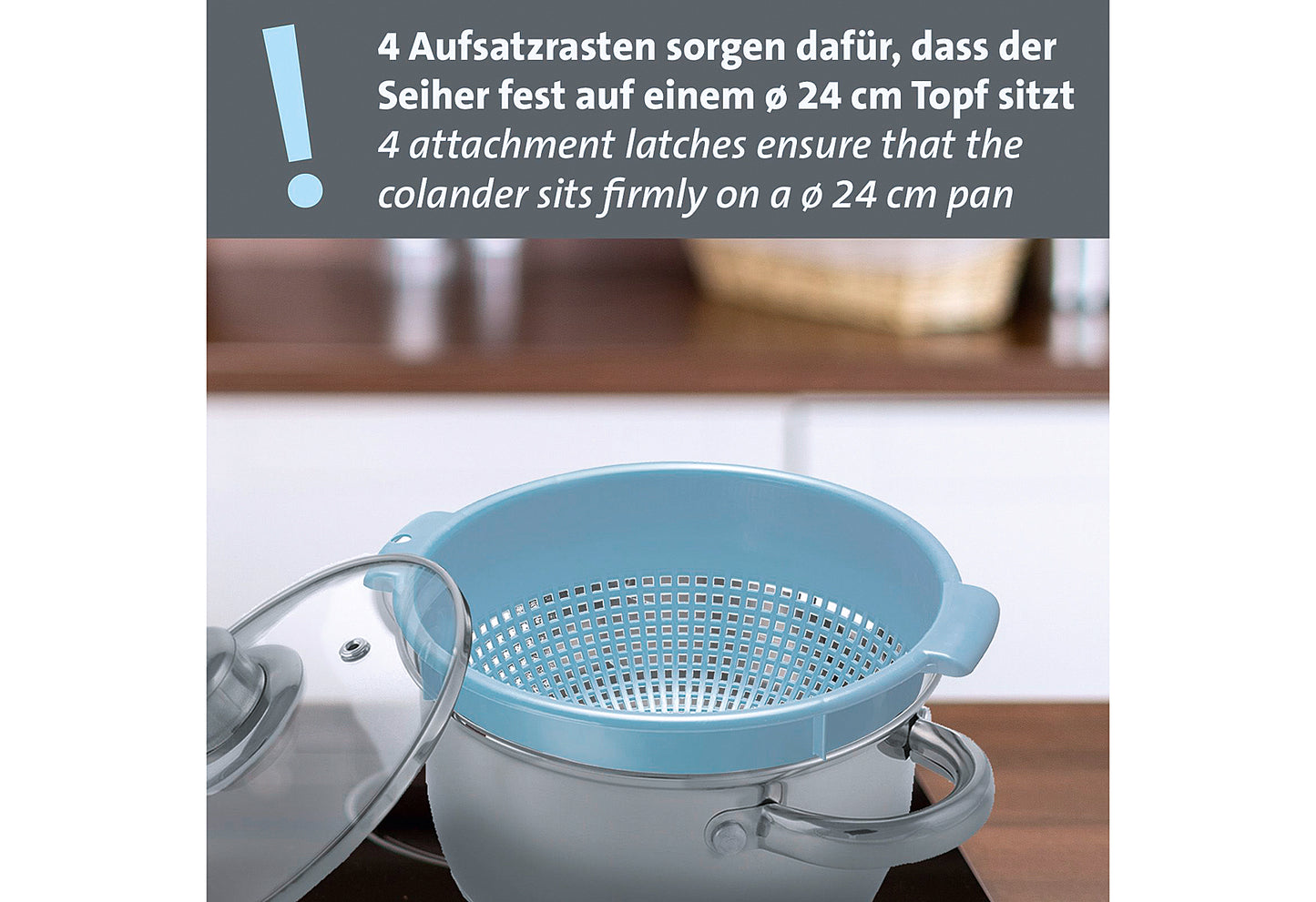 Seiher innen Ø24cm blau