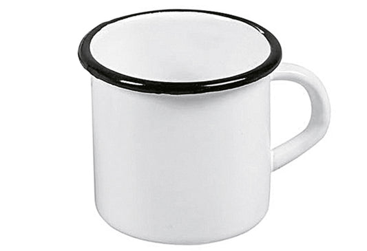 Becher Ø8cm emailliert weiß