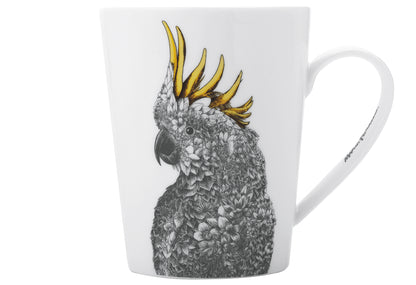 MF Becher hoch Keramik Cockatoo
