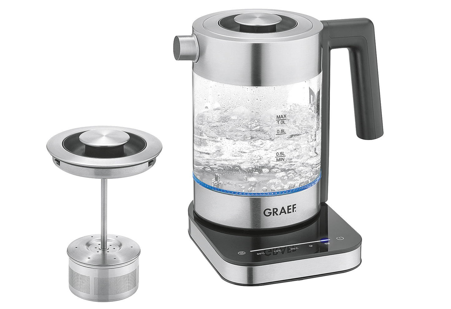 Wasserkocher WK 350 EU 1l 2200Watt mit Teesieb Glas