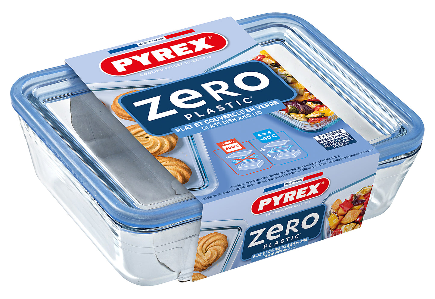 Zero Plastic Frischhaltedose mit Deckel 1,5l 22x17x6cm