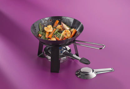 Mini Wok Joy Ø18cm H:15cm mit Rechaud schwarz u. Pastenbrenner