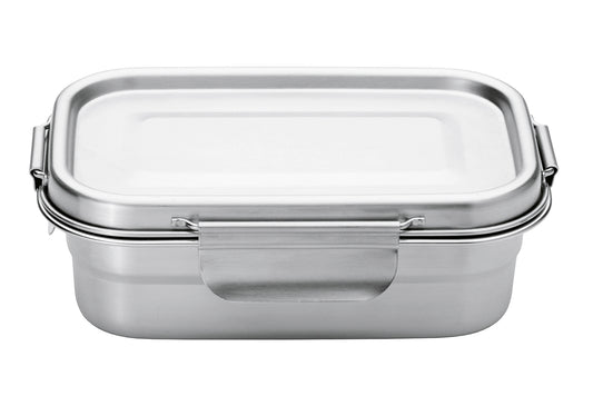 Vesperdose 0,75l tiefe Form mit Dichtung und Teiler Edelstahl
