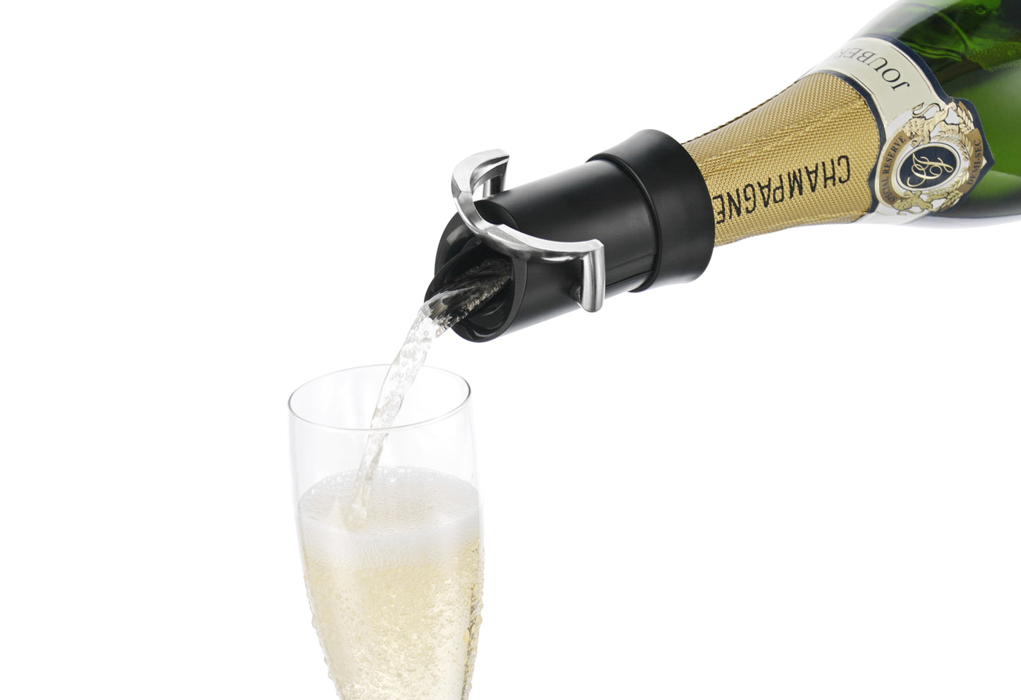 Champagner-/Sektverschluß mit Ausgießer Kunststoff