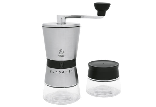 Geschenkset Kaffeemühle Bologna mit Glasbehälter