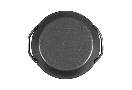 Servierpfanne schmiedeeisern mit 2 Griffen Ø24cm mit extra hohem Rand schwarz