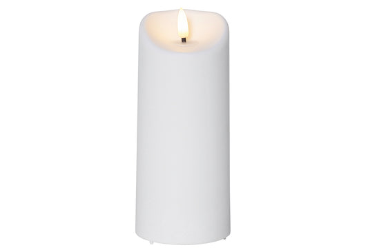 LED Kerze Outdoor Flamme 18x7,5cm weiß