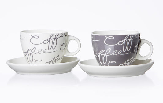 Cappuccinotasse Cornello mit Untertasse 180ml grey 2er Set