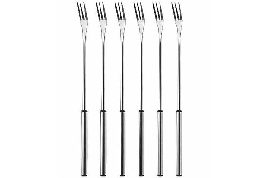 Käsefondue-Gabel Chrom mit Edelstahlgriff silber 6 Stück
