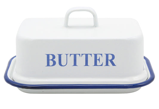 Butterdose Husum 17x12x9cm weiß emailliert