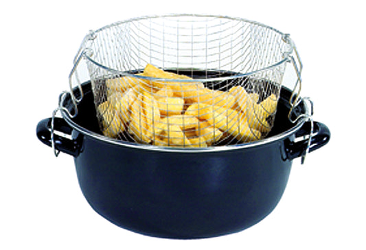 Topf emailliert für Pommes Frites schwarz