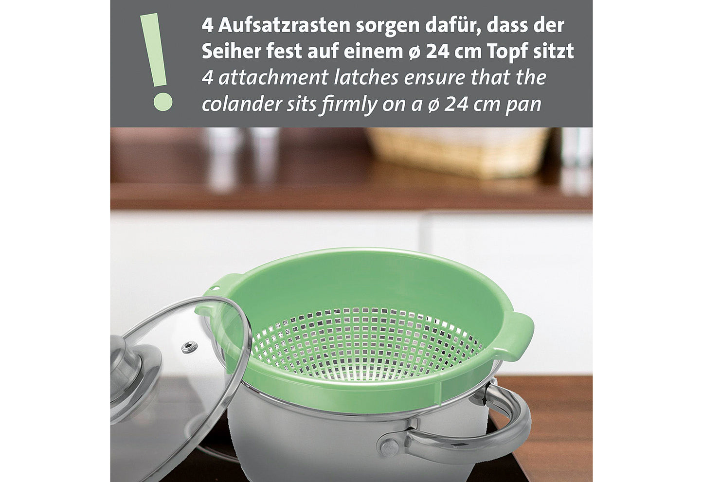 Seiher innen Ø24cm mint-grün