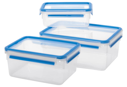 Frischhaltedosenset Clip & Close 1,0l/2,3l/3,7l 3teilig blau