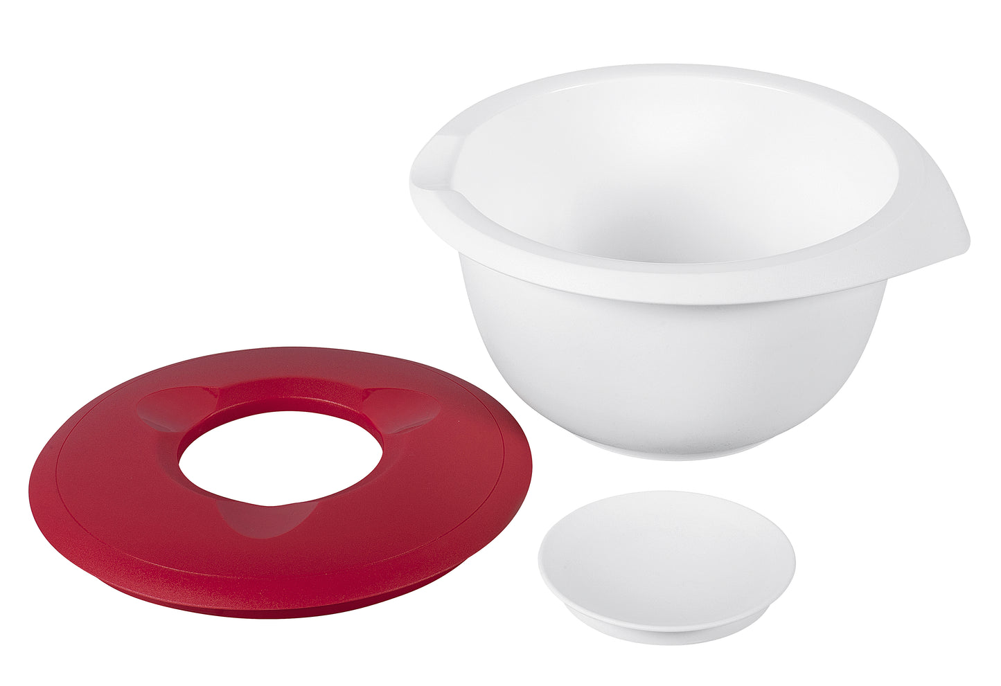 Rührschüssel mit Deckel Kunststoff 2,5 l rot