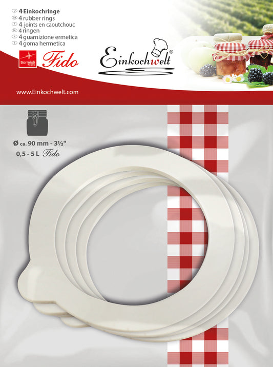 Einkochringe Fido Einkochwelt 90x68x2,5mm 4er Beutel