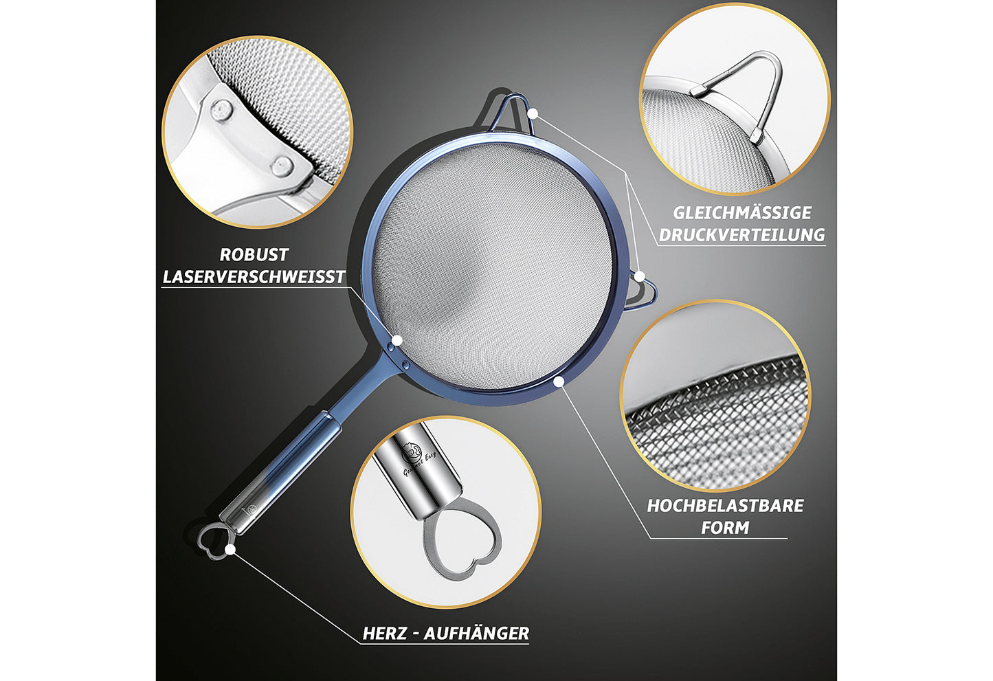 Küchensieb Set blau