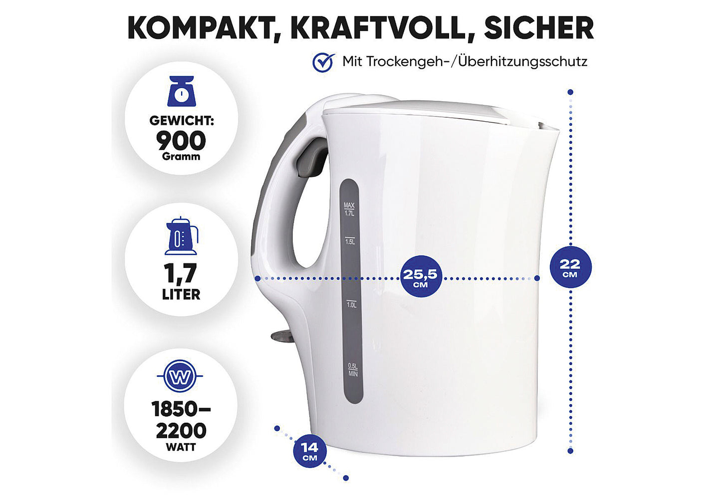Wasserkocher WK 6079 CB 1,7l 2200W weiß