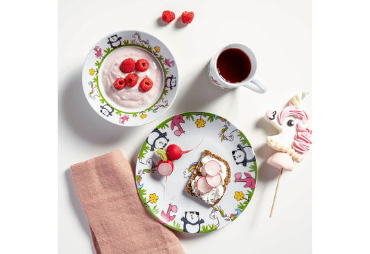 Kindergeschirr Flamingo/Einhorn/Panda 3teilig