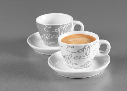 Espressotasse Cornello mit Untertasse 80ml grey 2er Set
