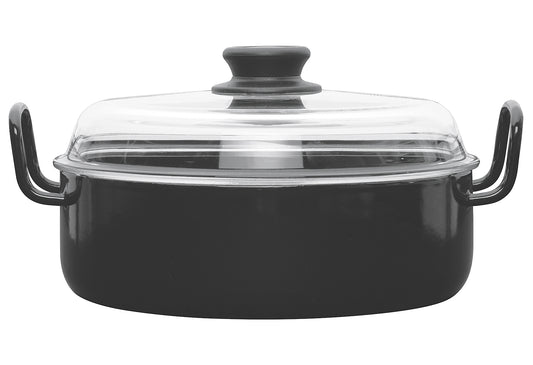 Schmorpfanne Omas Ø24cm mit Glasdeckel schwarz