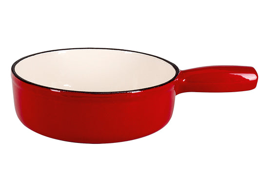 Käsefondue-Pfanne Gusscaquelon Ø22cm rot/weiß