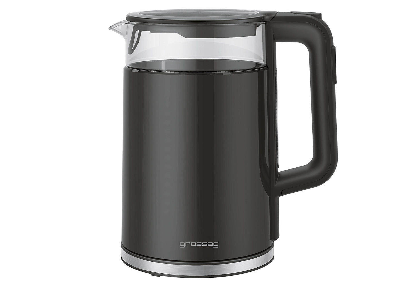 Wasserkocher Elektronisch mit Glastopf 1,7l schwarz