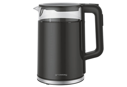 Wasserkocher Elektronisch mit Glastopf 1,7l schwarz