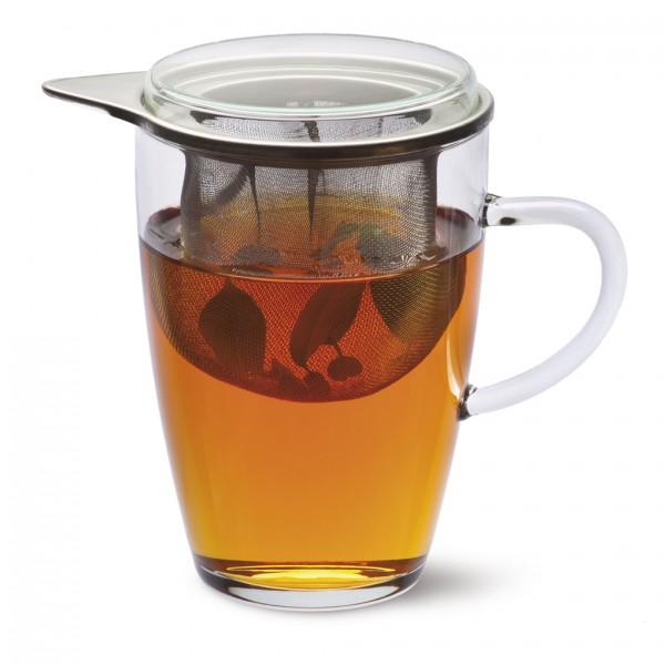 Teeglas Lyra mit Metallsieb und Deckel 350 ml