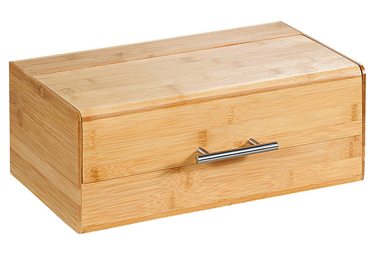 Brotkasten Bambus Edelstahlgriff 36x20x14cm