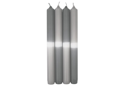 Spitzkerze 25x2,3cm grau silbergrau 4er Pack
