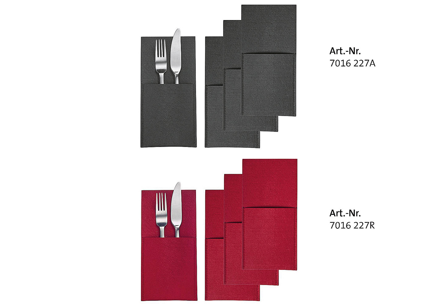Bestecktasche Cozy rot 4Stück