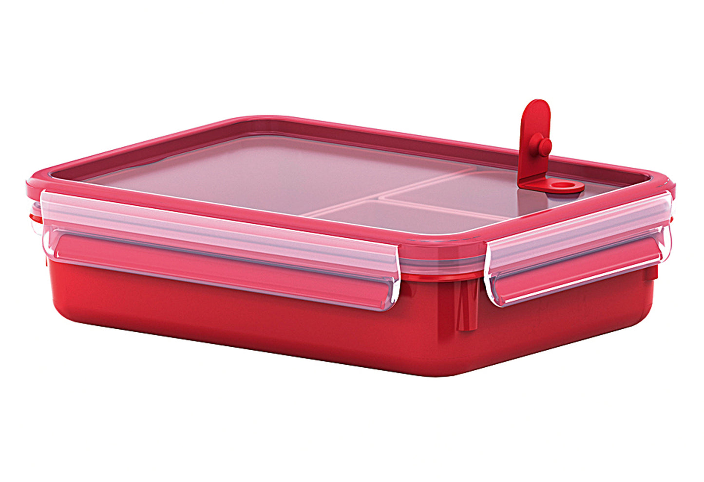 Mikrowellendose Clip&Micro 2.0 1,2 l 22,6x16,7x5,9cm rot mit 3 Einsätzen