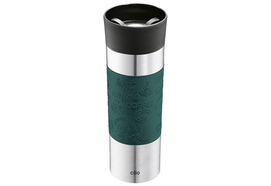 CILIO Isoliertrinkbecher Viaggio 500ml Ø8cm Höhe 22,5cm dunkelgrün