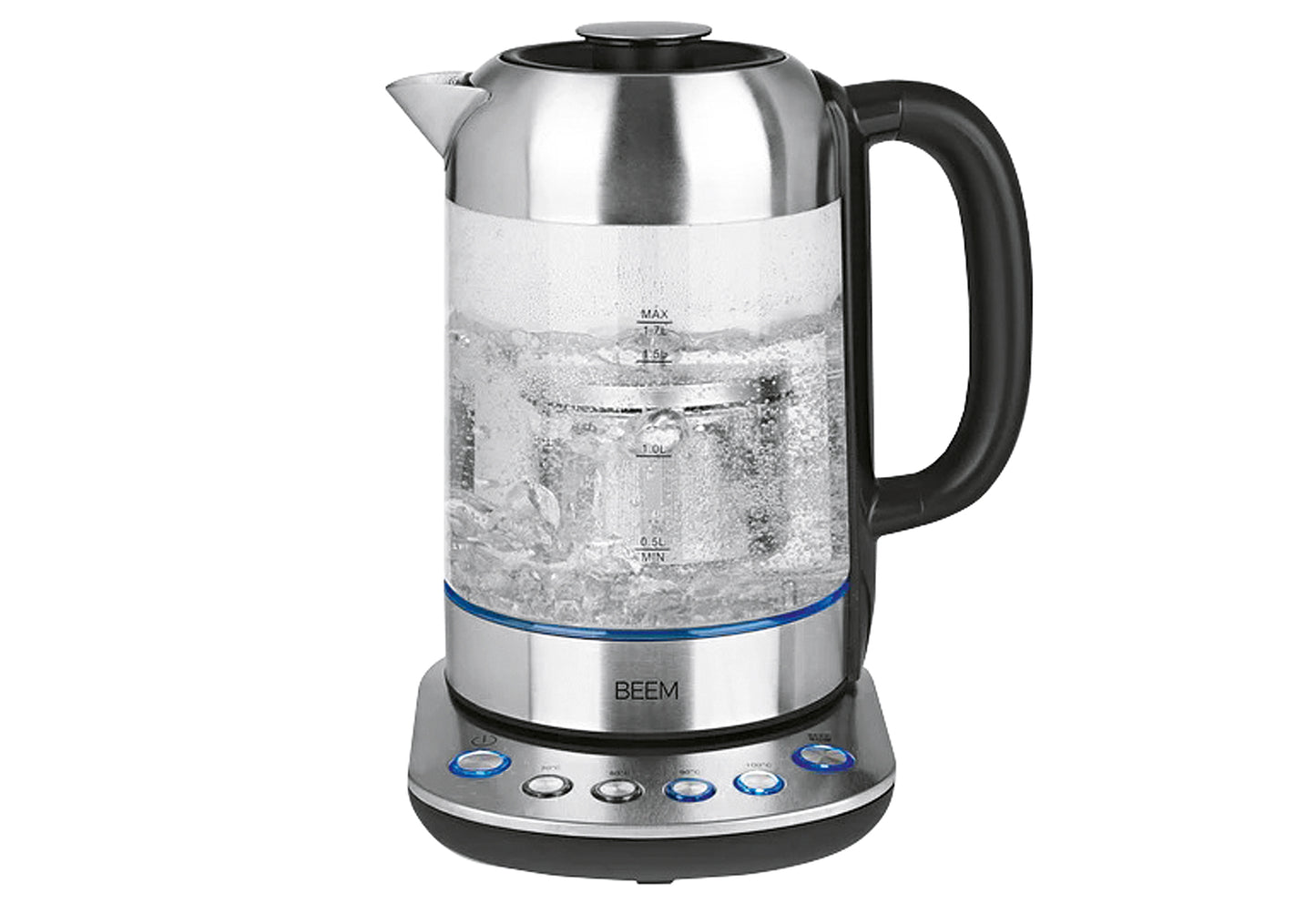 Wasserkocher Teatime II 1,7l 2200W mit Filter Edelstahl/Glas