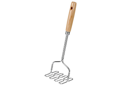 Kartoffelstampfer mit Holzgriff verchromt 32cm