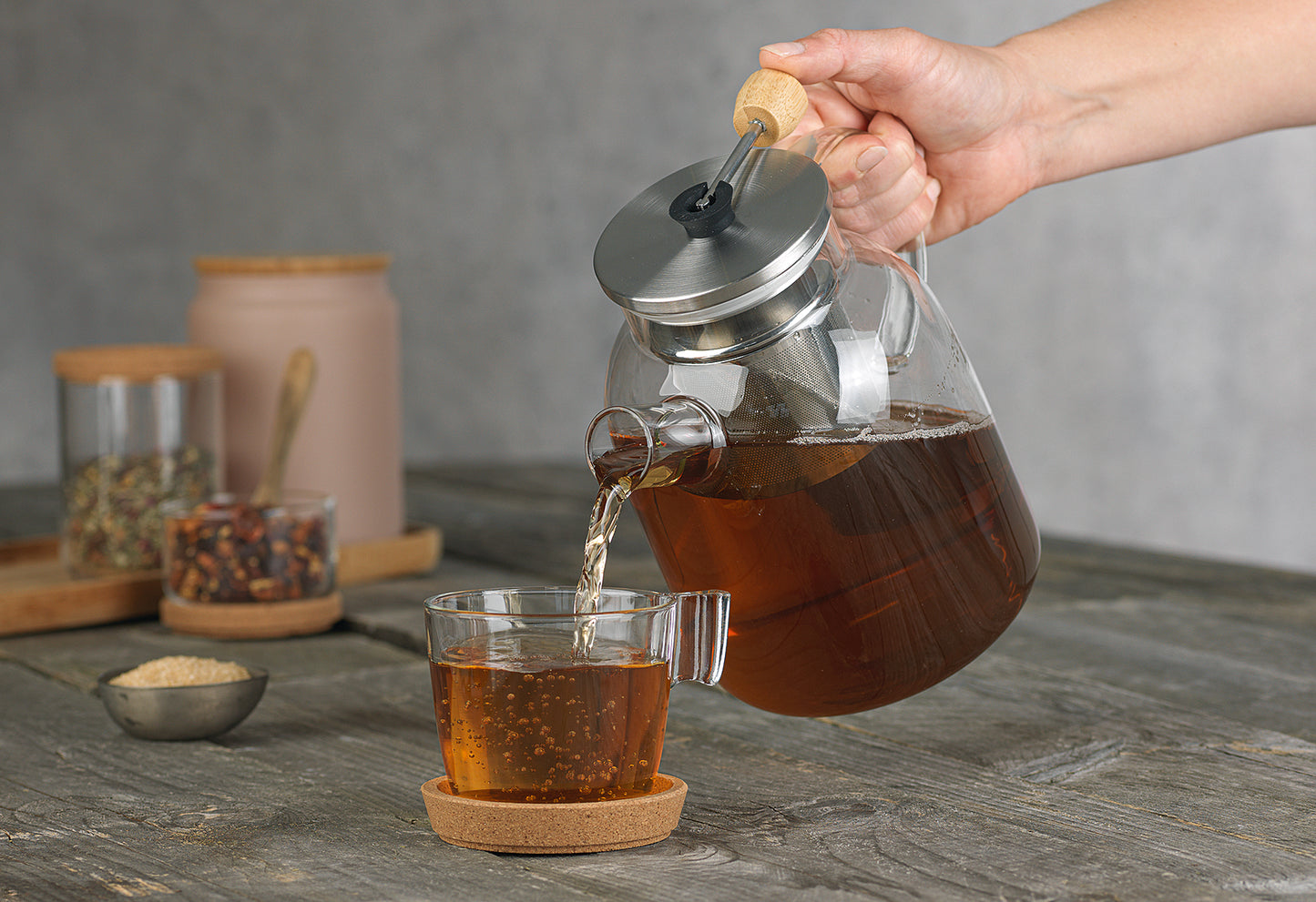 Teekanne Glas mit Siebeinsatz 1500ml