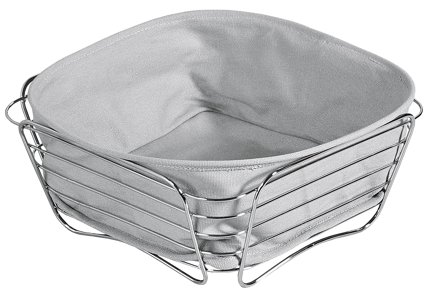 Brot- und Obstkorb Metall/Textil 26x26x11cm grau