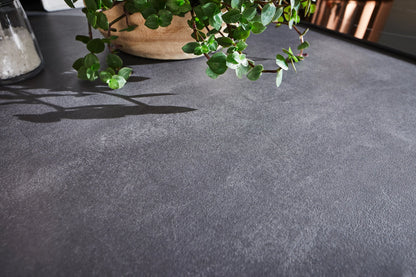 Küchenzeile 240 cm, Schränke im modernen Beton Weißgrau